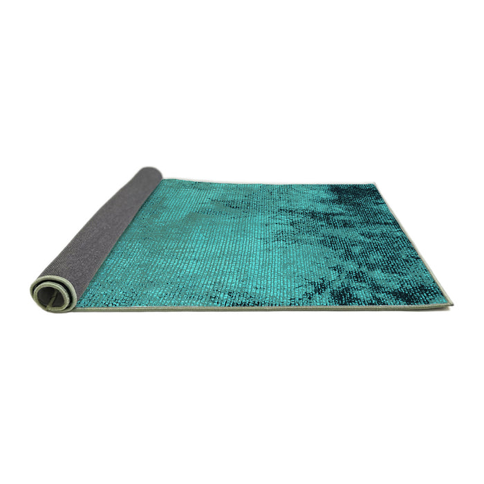 Sideview of Oriental Turquoise Industrial Rug, urb2775turq