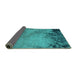 Sideview of Oriental Turquoise Industrial Rug, urb2775turq