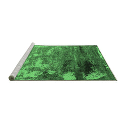 Sideview of Machine Washable Oriental Emerald Green Industrial Area Rugs, wshurb2776emgrn