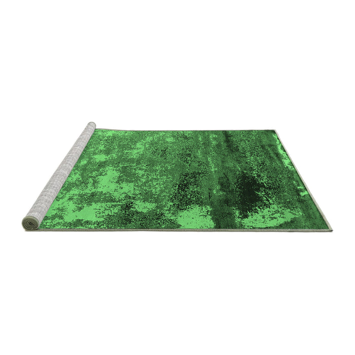 Sideview of Machine Washable Oriental Emerald Green Industrial Area Rugs, wshurb2776emgrn