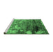 Sideview of Machine Washable Oriental Emerald Green Industrial Area Rugs, wshurb2776emgrn