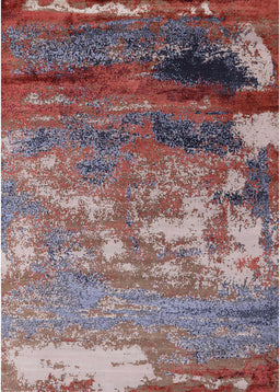 Mid-Century Modern Rosy Brown Pink Oriental Rug, urb2776