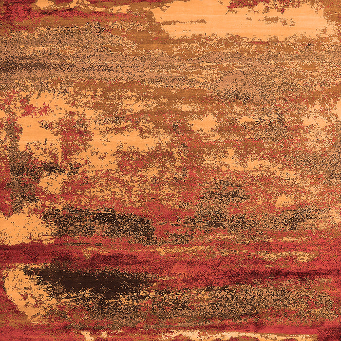 Square Oriental Orange Industrial Rug, urb2776org