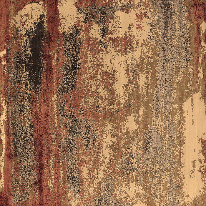 Square Machine Washable Oriental Brown Industrial Rug, wshurb2776brn