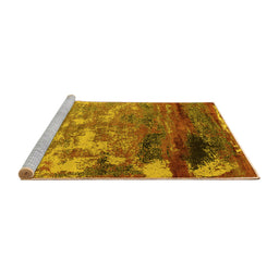 Sideview of Machine Washable Oriental Yellow Industrial Rug, wshurb2776yw