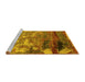 Sideview of Machine Washable Oriental Yellow Industrial Rug, wshurb2776yw