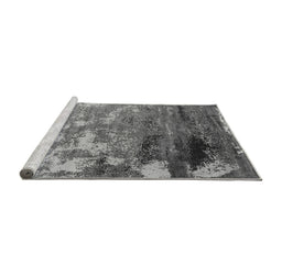 Sideview of Machine Washable Oriental Gray Industrial Rug, wshurb2776gry