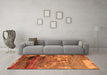 Machine Washable Oriental Orange Industrial Area Rugs in a Living Room, wshurb2776org