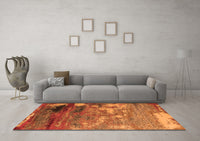 Machine Washable Oriental Orange Industrial Rug, wshurb2776org