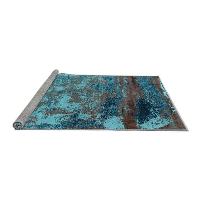 Sideview of Machine Washable Oriental Light Blue Industrial Rug, wshurb2776lblu