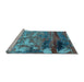 Sideview of Machine Washable Oriental Light Blue Industrial Rug, wshurb2776lblu