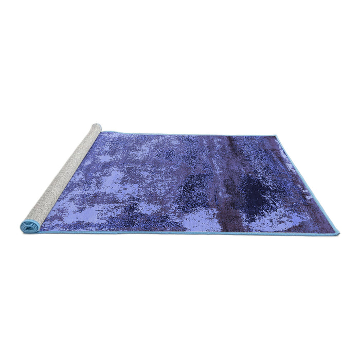 Sideview of Machine Washable Oriental Blue Industrial Rug, wshurb2776blu