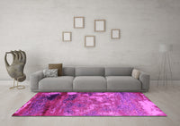 Machine Washable Oriental Pink Industrial Rug, wshurb2776pnk