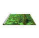 Sideview of Machine Washable Oriental Green Industrial Area Rugs, wshurb2776grn