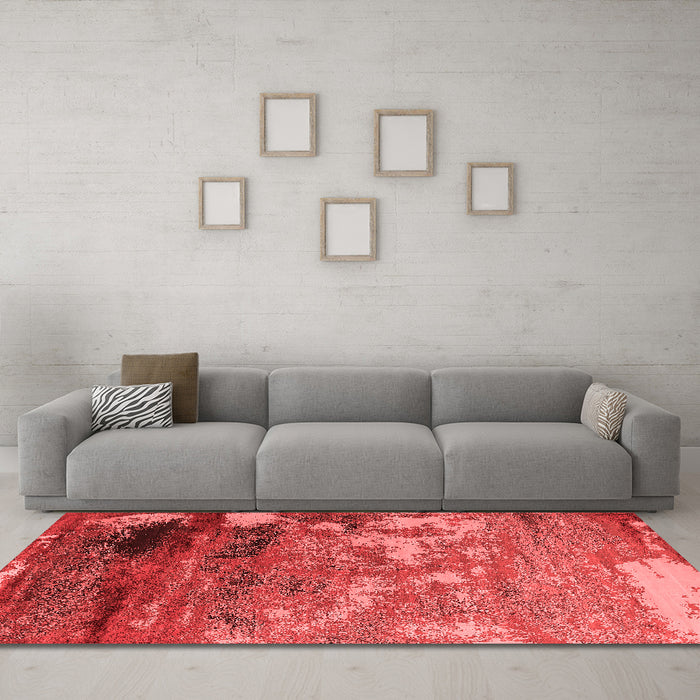 Industrial Red Washable Rugs
