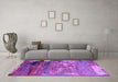 Machine Washable Oriental Purple Industrial Area Rugs in a Living Room, wshurb2776pur