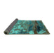 Sideview of Oriental Turquoise Industrial Rug, urb2776turq