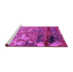 Sideview of Machine Washable Oriental Pink Industrial Rug, wshurb2776pnk