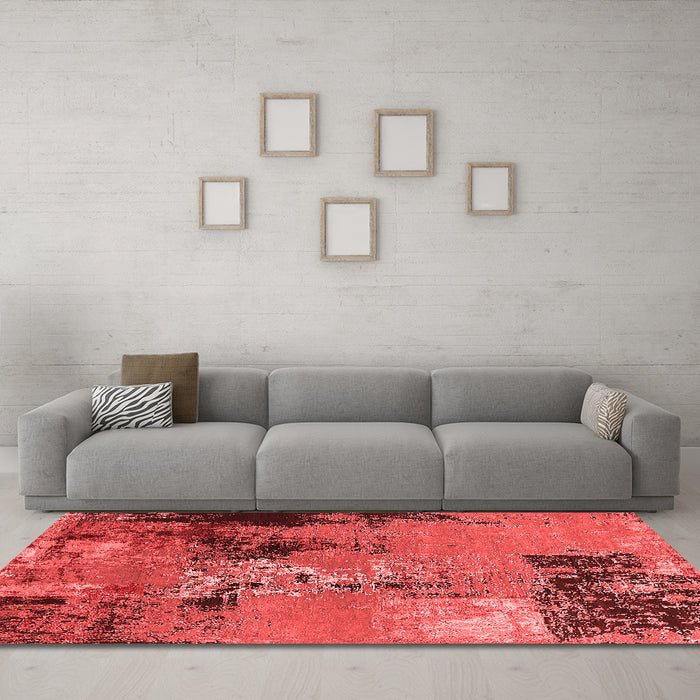 Industrial Red Washable Rugs