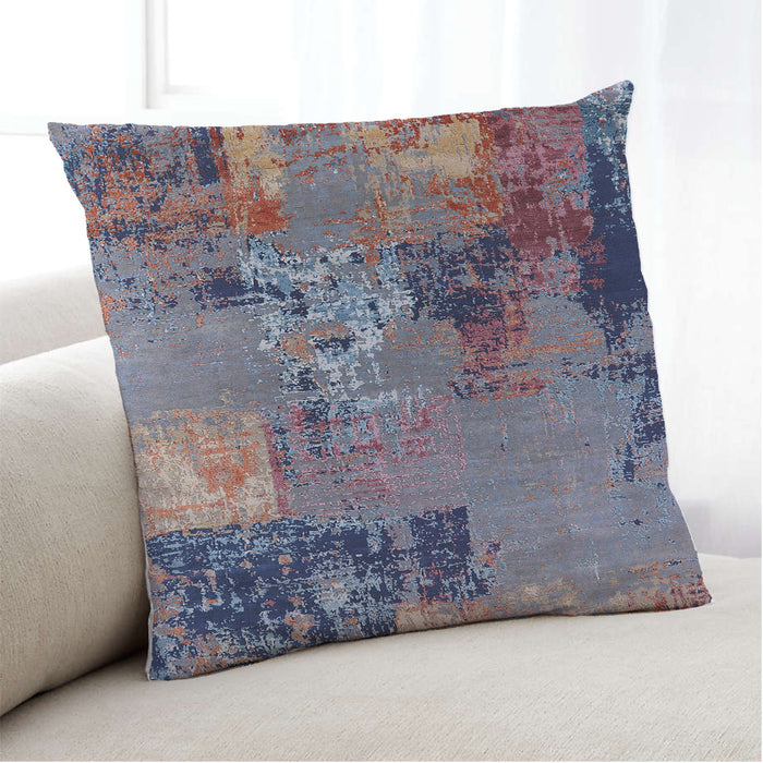 Lifestyle Image of Mid-Century Modern Urban Square Plum Purple Throw Pillow, 18 inch by 18 inch, pwurb2777