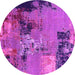 Round Oriental Pink Industrial Rug, urb2777pnk