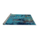 Sideview of Machine Washable Oriental Light Blue Industrial Rug, wshurb2777lblu