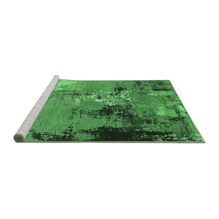 Sideview of Machine Washable Oriental Emerald Green Industrial Area Rugs, wshurb2777emgrn