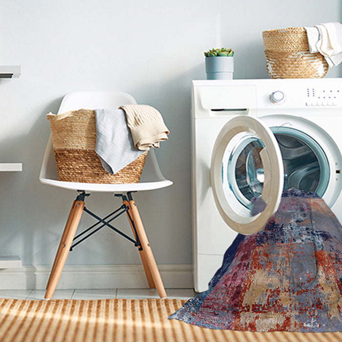 Machine Washable Industrial Modern Plum Purple Rug in a Washing Machine, wshurb2777