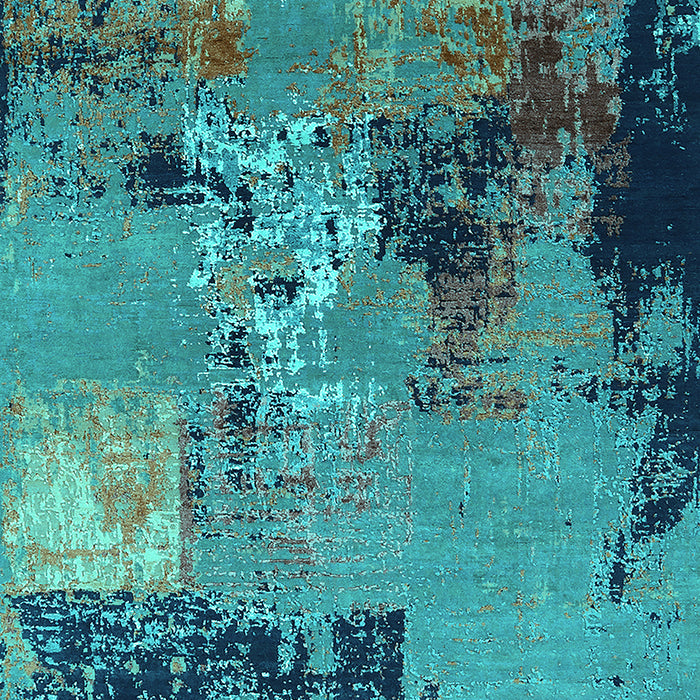 Oriental Turquoise Industrial Rug, urb2777turq