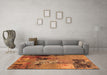 Machine Washable Oriental Orange Industrial Area Rugs in a Living Room, wshurb2777org