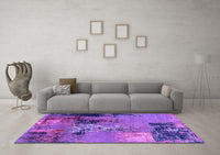 Machine Washable Oriental Purple Industrial Rug, wshurb2777pur