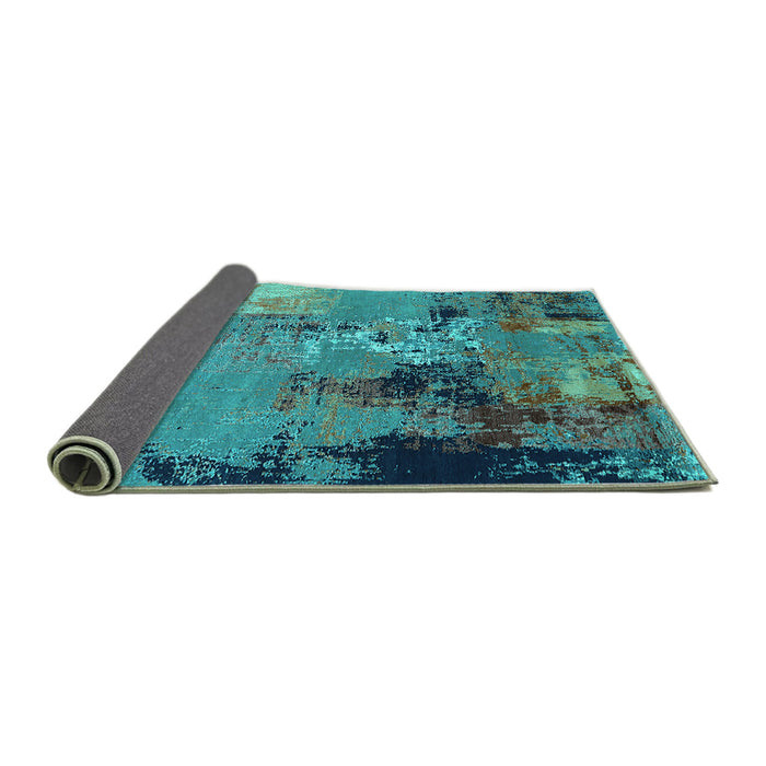 Sideview of Oriental Turquoise Industrial Rug, urb2777turq