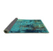 Sideview of Oriental Turquoise Industrial Rug, urb2777turq