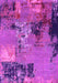 Machine Washable Oriental Pink Industrial Rug, wshurb2777pnk