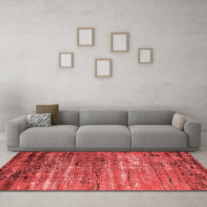Industrial Red Washable Rugs