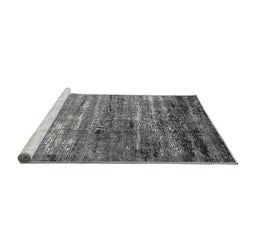 Sideview of Machine Washable Oriental Gray Industrial Rug, wshurb2778gry