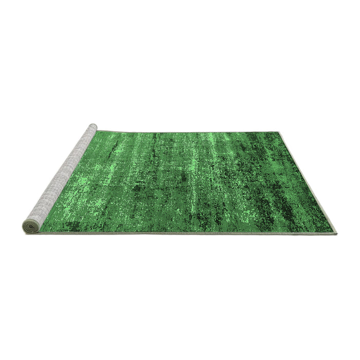 Sideview of Machine Washable Oriental Emerald Green Industrial Area Rugs, wshurb2778emgrn