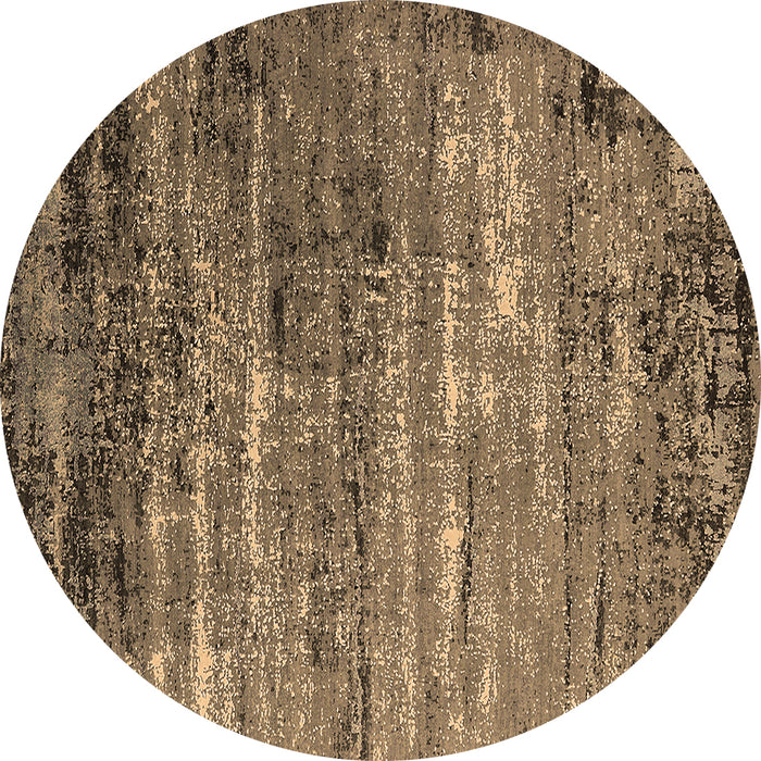 Round Oriental Brown Industrial Rug, urb2778brn