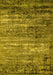 Machine Washable Oriental Yellow Industrial Rug, wshurb2778yw