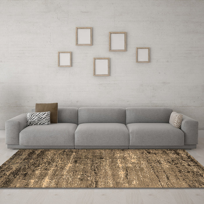 Machine Washable Oriental Brown Industrial Rug in a Living Room,, wshurb2778brn