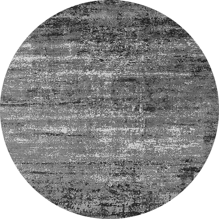 Round Oriental Gray Industrial Rug, urb2778gry