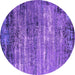 Round Oriental Purple Industrial Rug, urb2778pur