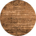 Round Oriental Orange Industrial Rug, urb2778org