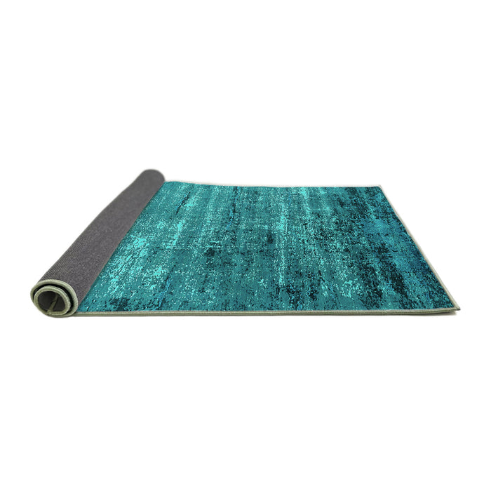 Sideview of Oriental Turquoise Industrial Rug, urb2778turq
