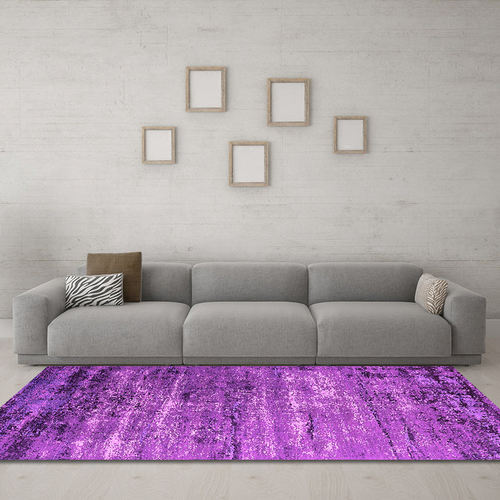 Machine Washable Oriental Pink Industrial Rug in a Living Room, wshurb2778pnk