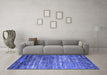 Machine Washable Oriental Blue Industrial Rug in a Living Room, wshurb2778blu