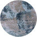 Round Mid-Century Modern Gray Oriental Rug, urb2779