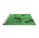 Sideview of Machine Washable Oriental Emerald Green Industrial Area Rugs, wshurb2779emgrn