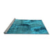 Sideview of Machine Washable Oriental Light Blue Industrial Rug, wshurb2779lblu