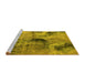 Sideview of Machine Washable Oriental Yellow Industrial Rug, wshurb2779yw